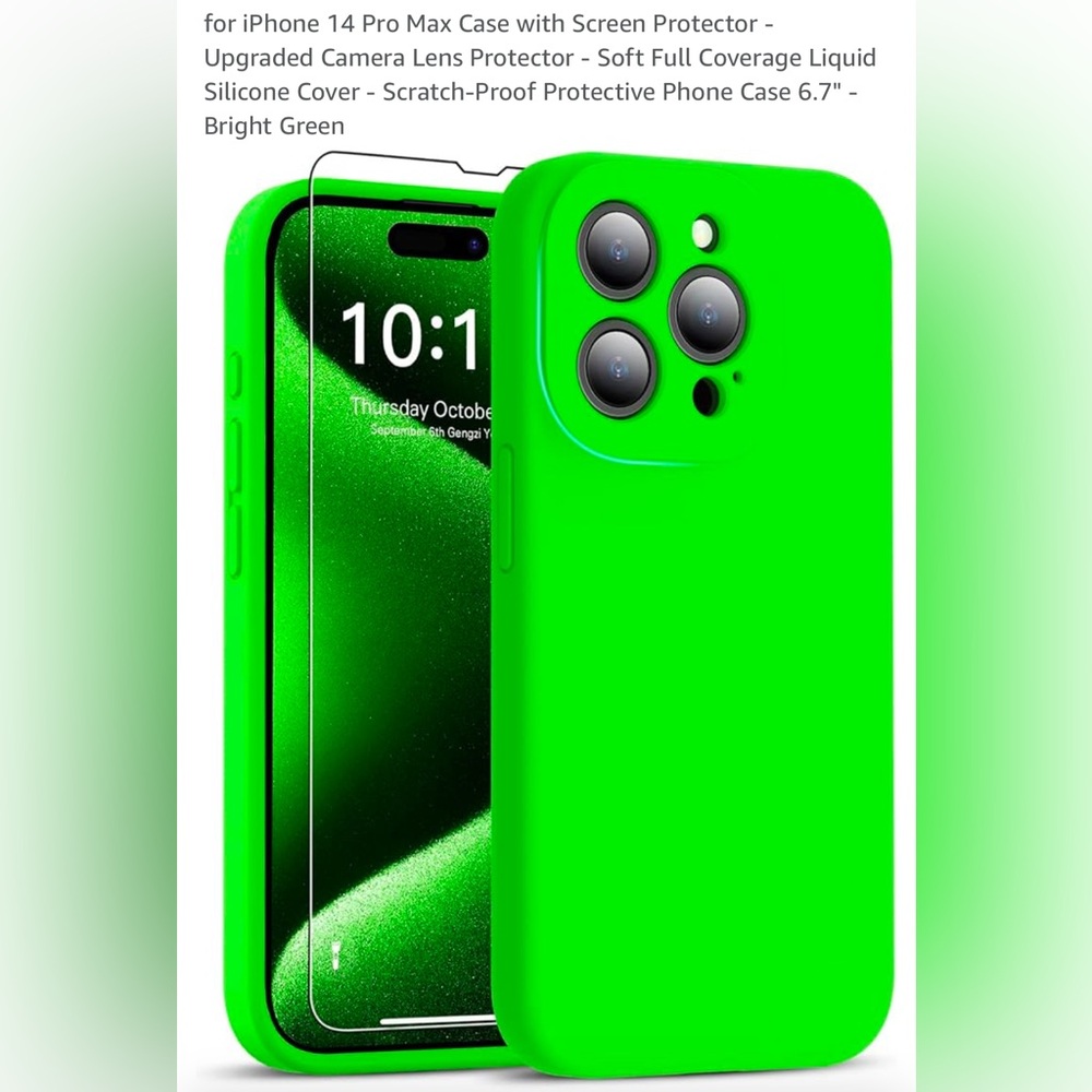 Bright Green Silicone Phone Case for iPhone 14 Pro Max